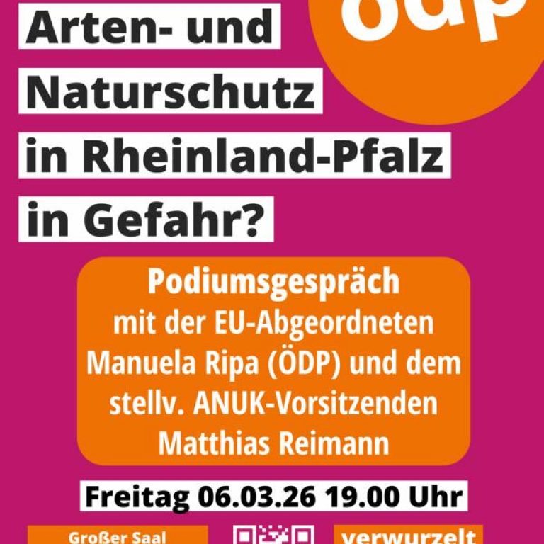 Podiumsgespräch mit der EU-Abgeordneten Manuela Ripa (ÖDP) und dem stellv. ANUK-Vorsitzenden Matthias Reimann